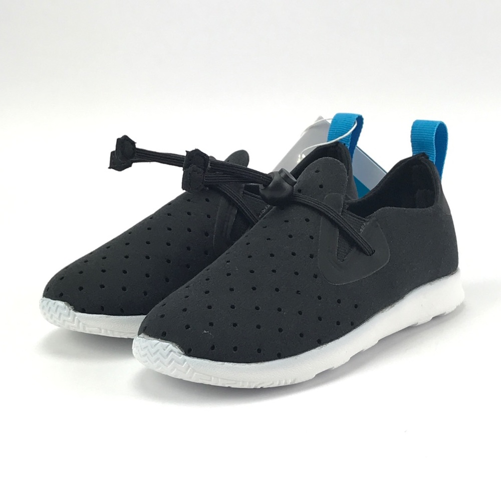 Native Kids Apollo Moc Jiffy Black Slip On Shoes - Picture 6 of 8